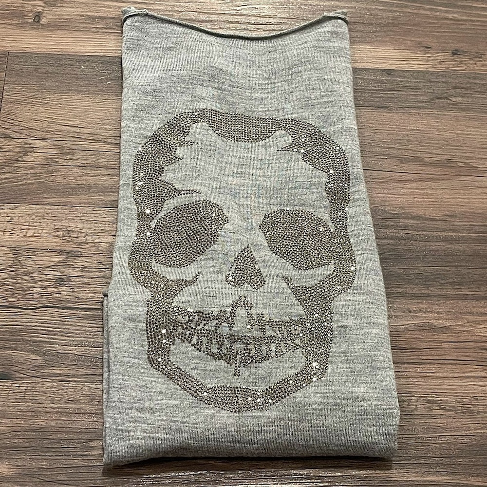 LIKE NEW! Zadig & Voltaire Happy Skull embellished wool sweater. XS. GREY. - Picture 2 of 9